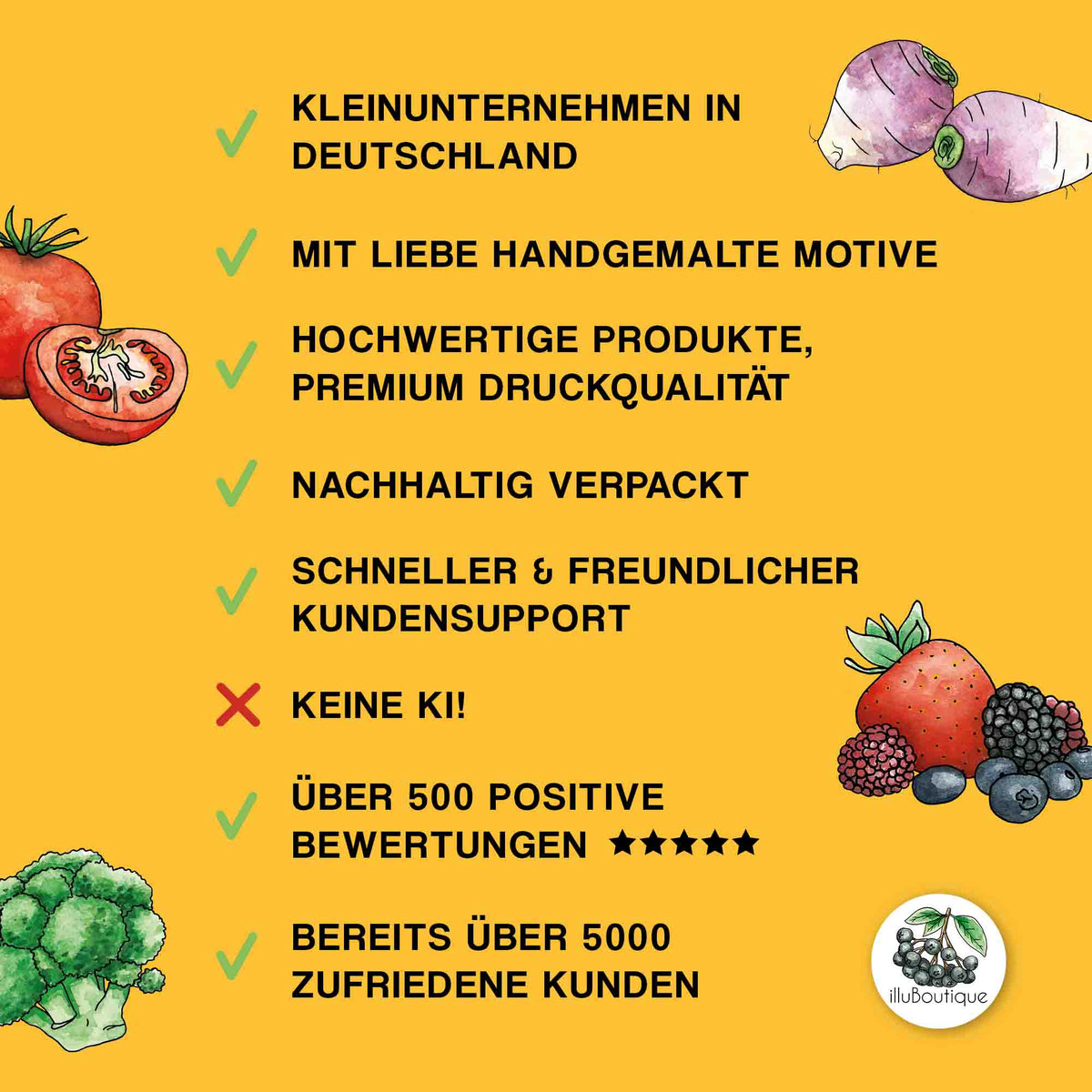 Kleines Unternehmen aus Deutschland. Handgemalte Illustrationen. Kein Einsatz von KI. Hochwertige Produkte. Nachhaltiger Versand. Persönlicher Kundensupport. Bereits über 5000 zufriedene Kunden. Über 500 positive Bewertungen. Mit Herz gestaltet. Ehrlich liebevoll und unabhängig. Von der Skizze bis zum fertigen Produkt alles selbst gemacht. Qualität statt Masse. Dopamin Dekor im millenial Grey Beige. Unikate statt Massenware Kreative einmalige Geschenke. Vielfältig einsetzbar